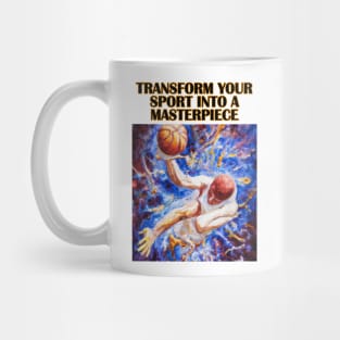 Basketball Player Digital Oil Painting Motivating Message Mug